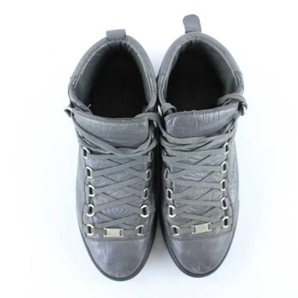 Balenciaga Grey Leather Arena Sneaker Mens 43